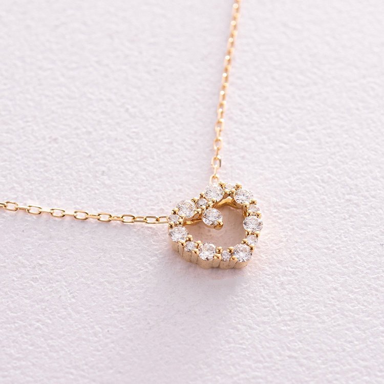 Золоте кольє "Сердечко" з діамантами колб0083cha від ювелірного магазину Онікс - 2