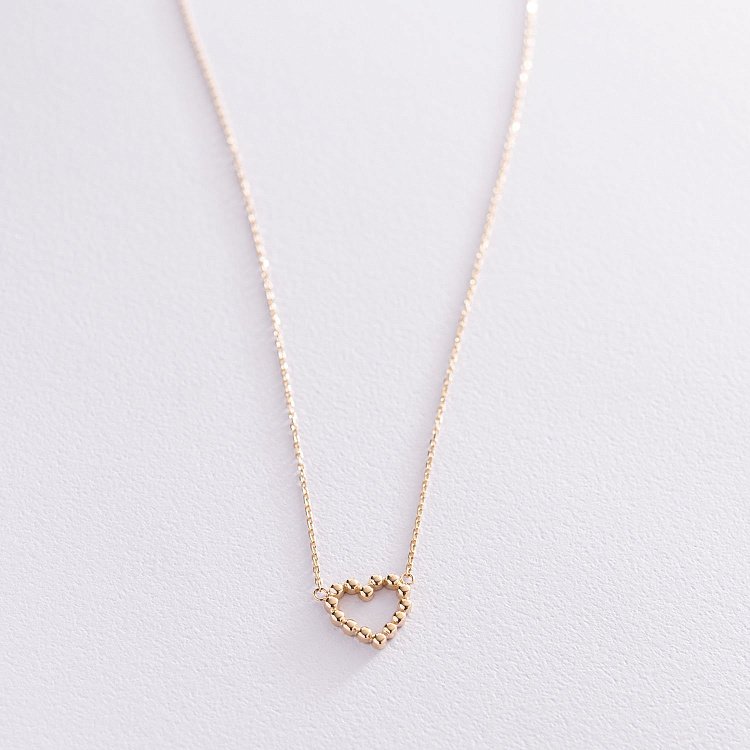 Колье "Влюбленное сердце" в желтом золоте кол01987 от ювелирного магазина Оникс