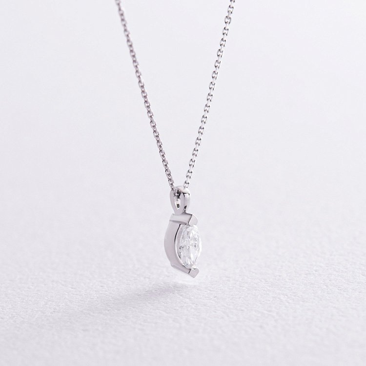 Золотое колье с одним камнем (бриллиант) колб0105z от ювелирного магазина Оникс - 1