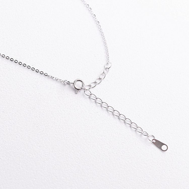 Серебряное колье "Сердечко" (голубой и белые фианиты) 181390 от ювелирного магазина Оникс - 3