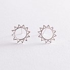 Серебряные серьги - пусеты "Солнце" 123205 от ювелирного магазина Оникс - 6
