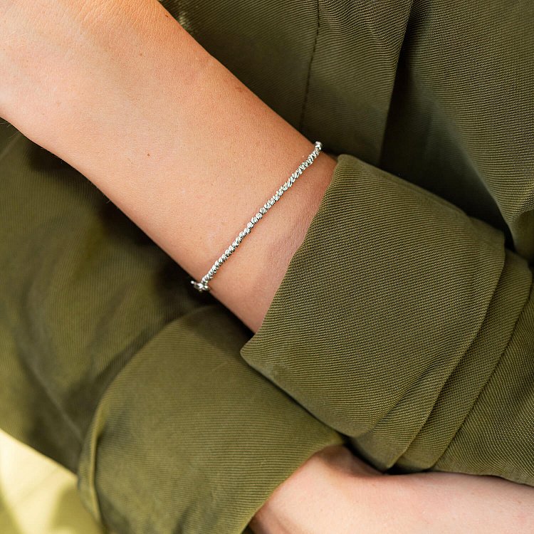 Браслет "Шарики" в белом золоте б05027 от ювелирного магазина Оникс - 5