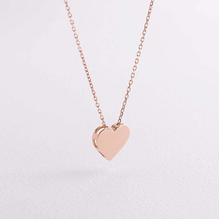 Колье "Сердечко" в красном золоте кол02651 от ювелирного магазина Оникс