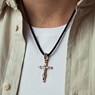 Золотой крестик "Распятие. Спаси и Сохрани" (фианиты, эмаль) 270142Е от ювелирного магазина Оникс - 1