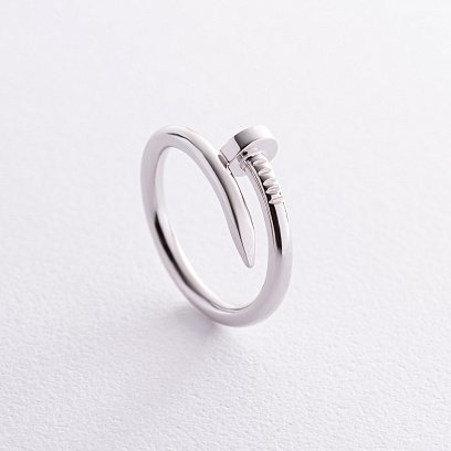 Кольцо "Гвоздь" в белом золоте к07364