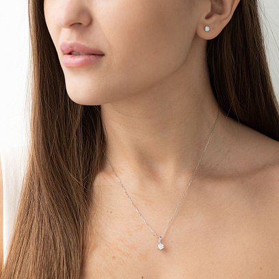 Золотой кулон с фианитом п01811 №2