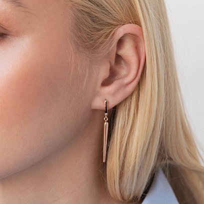 Сережки "Захват" у червоному золоті с07836 №5