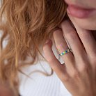 Серебряное кольцо с дорожкой голубых и желтых камней 112664 от ювелирного магазина Оникс - 13