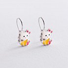Детские серебряные серьги "Hello Kitty" 122711 от ювелирного магазина Оникс