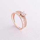 Золотое помолвочное кольцо  "Я люблю тебя" с фианитами к07140 от ювелирного магазина Оникс - 3