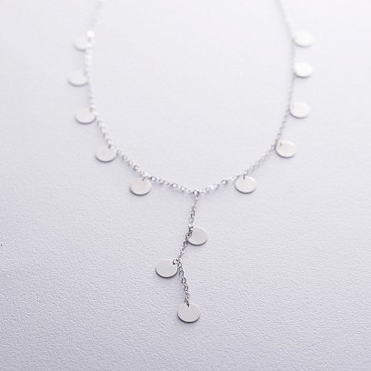 Колье Монетки в белом золоте кол01555