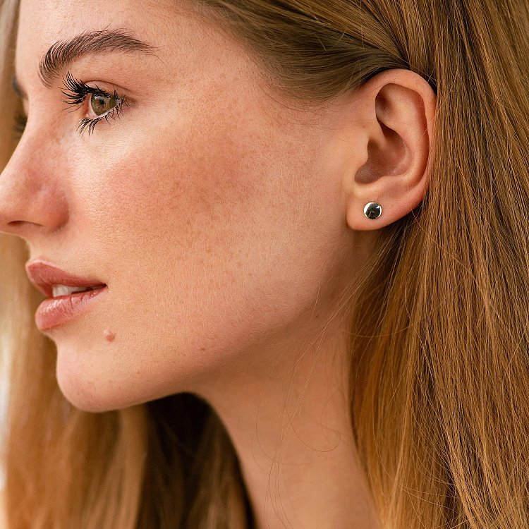 Золоті сережки-пусети "Кружечки" с06475 від ювелірного магазину Онікс - 2