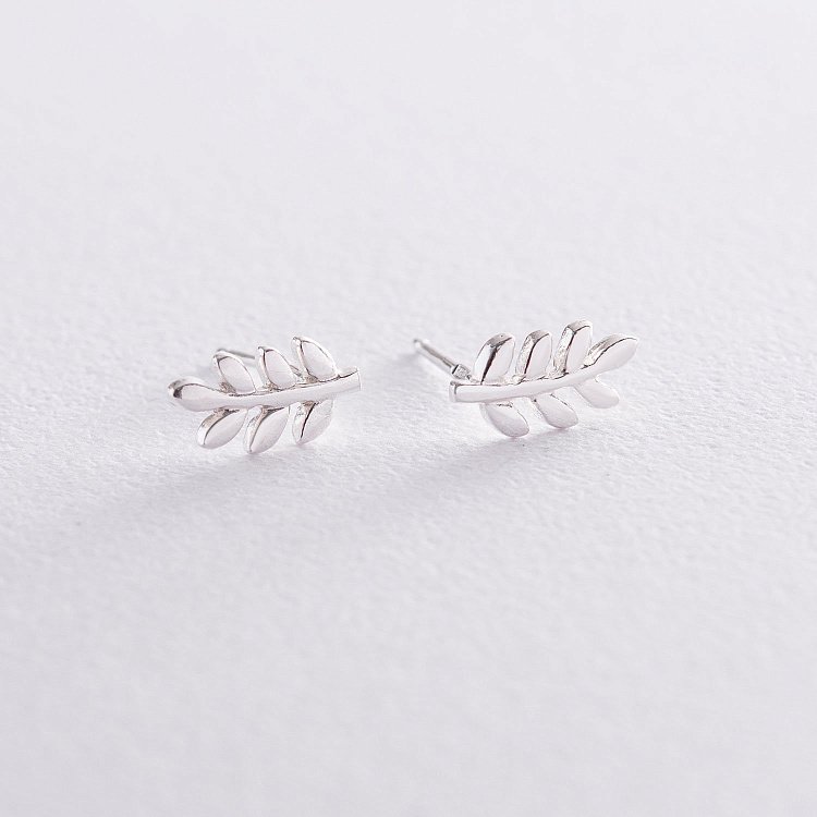 Срібні сережки - пусети "Гілочки" 122752 від ювелірного магазину Онікс