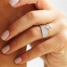 Золотое женское кольцо с фианитами к03293 от ювелирного магазина Оникс - 1
