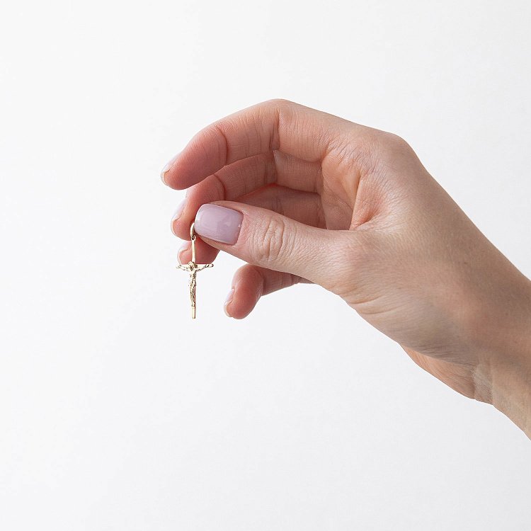 Золотий хрестик з розп'яттям п03625 від ювелірного магазину Онікс - 1