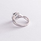 Серебряное кольцо с голубым топазом и фианитами 111449 от ювелирного магазина Оникс - 2