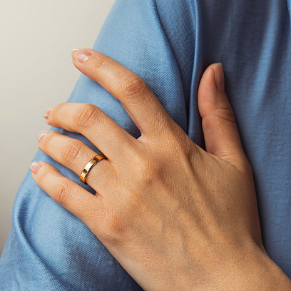 Обручка - класична в червоному золоті обр00248 №4