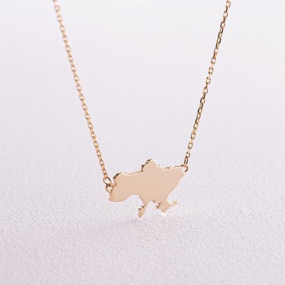 Колье "Моя Украина" в желтом золоте (возможна гравировка) кол02299