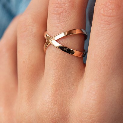 Каблучка "Сфера" у червоному золоті к07209 №2