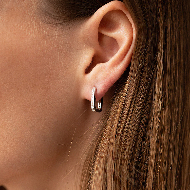 Золоті сережки з діамантами сб0573ca від ювелірного магазину Онікс - 3