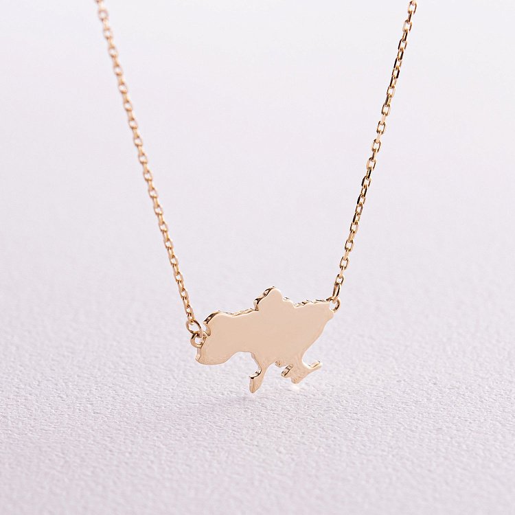 Колье "Моя Украина" в желтом золоте (возможна гравировка) кол02299 от ювелирного магазина Оникс