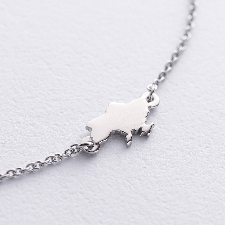 Браслет "Карта України" у білому золоті з2092б від ювелірного магазину Онікс - 2