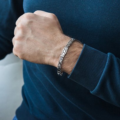 Мужской серебряный браслет (Евро Версаче 0.75 см) р0217012 №2