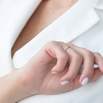 Помолвочное кольцо в красном золоте (бриллиант) кб0238 №5