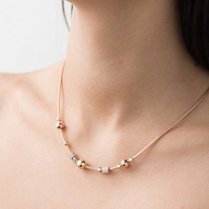 Золоте кольє з фіанітами кол01529 №4