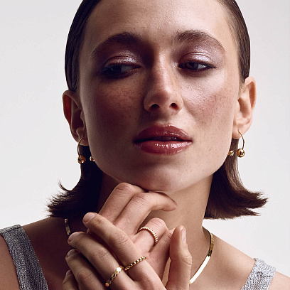 Золота каблучка в стилі мінімалізм к05332 №14