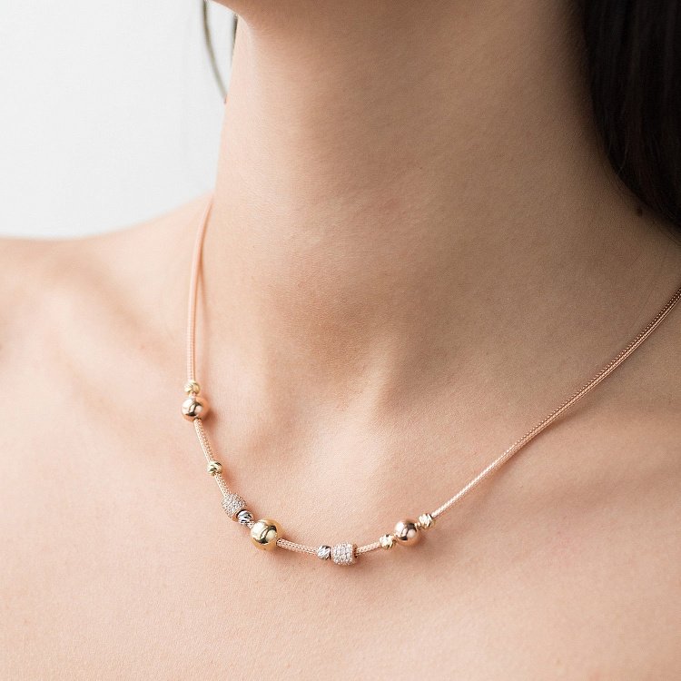 Золоте кольє з фіанітами кол01529 від ювелірного магазину Онікс - 3