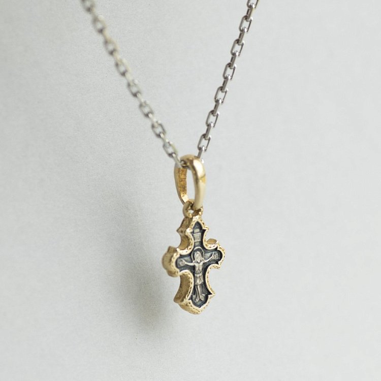 Детский крестик с позолотой 131812 от ювелирного магазина Оникс - 2