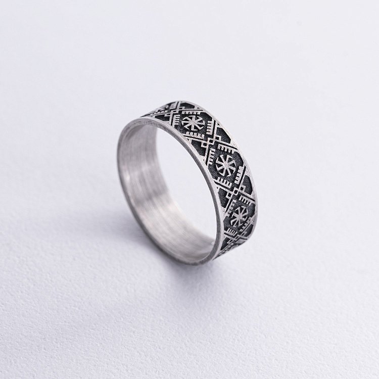 Срібна каблучка "Вишиванка - Хрест Лади" 7177 від ювелірного магазину Онікс