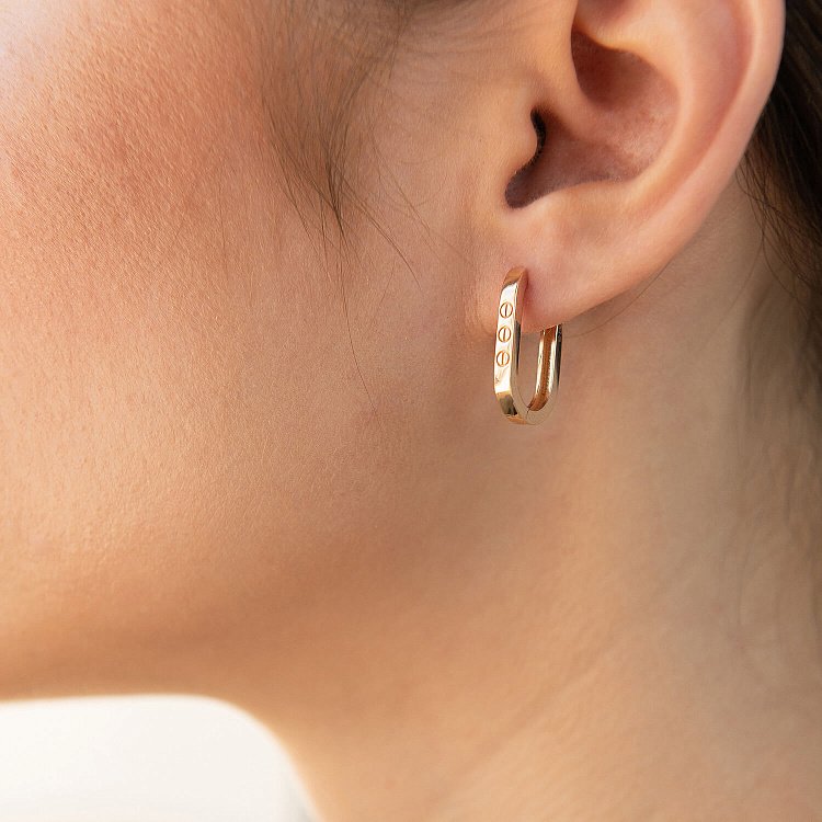 Серьги "Love" в красном золоте с08608 от ювелирного магазина Оникс - 1