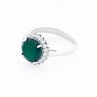 Серебряное кольцо (хризопраз, фианиты) 111554 от ювелирного магазина Оникс - 1
