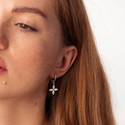 Срібні сережки "Конюшина" 122865 №2