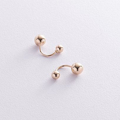 Сережки "Кульки" у жовтому золоті с08424