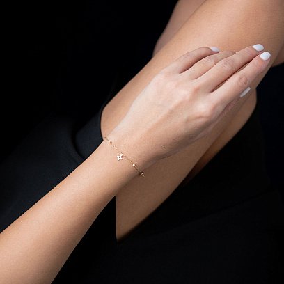 Браслет "Конюшина" в жовтому золоті б04567 №2