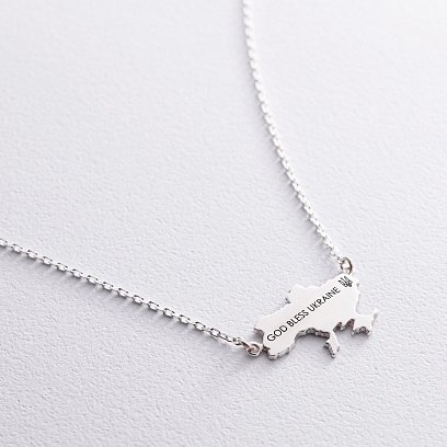 Срібне кольє "Україна з Вашим текстом" 181212укр №8