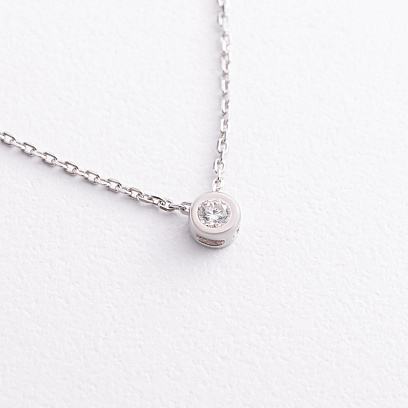 Серебряное колье с фианитом 908-00971