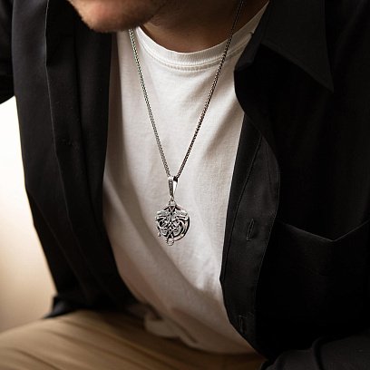 Серебряный кулон "Волки Рода" с деревом 088 №6