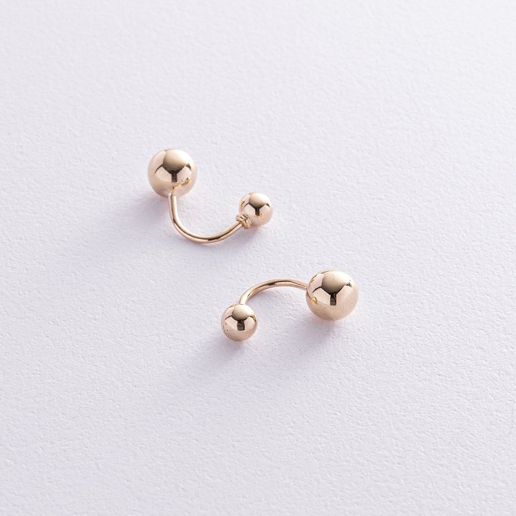 Сережки "Кульки" у жовтому золоті с08424 від ювелірного магазину Онікс