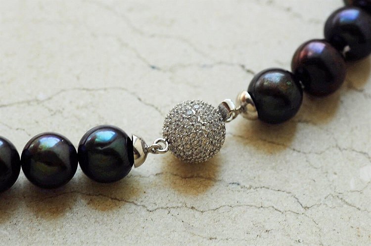 Кольє (культивовані морські перли, золото 585 ", фіаніти) кол00507 від ювелірного магазину Онікс - 6