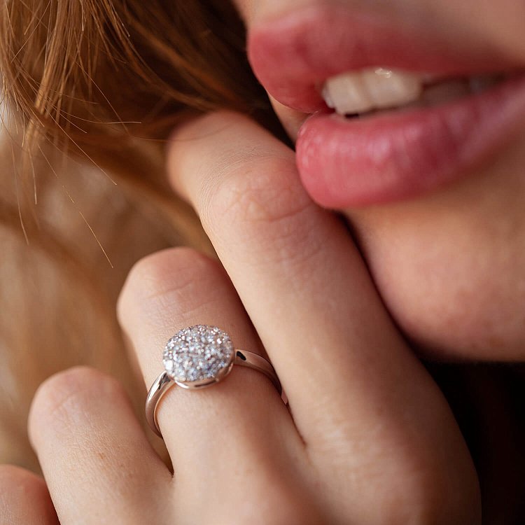 Кольцо в белом золоте с бриллиантами к236 от ювелирного магазина Оникс - 6