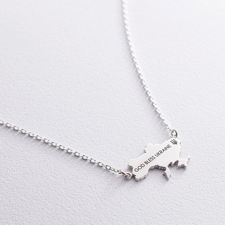 Срібне кольє "Україна з Вашим текстом" 181212укр від ювелірного магазину Онікс - 7