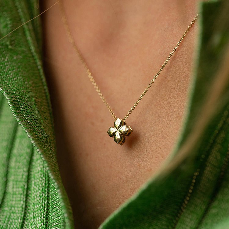 Колье "Клевер" в желтом золоте 735183100 от ювелирного магазина Оникс - 1