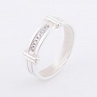 Серебряное обручальное кольцо с фианитами 111039 от ювелирного магазина Оникс