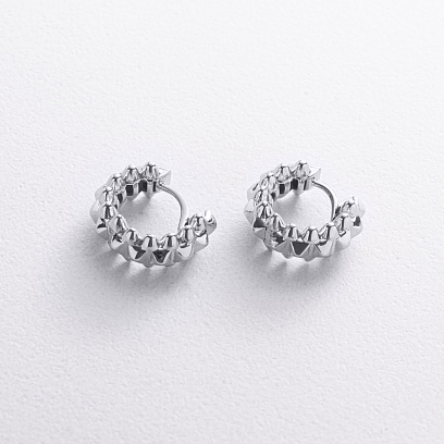 Сережки - кільця "Тереза" у білому золоті mini с09743 №2