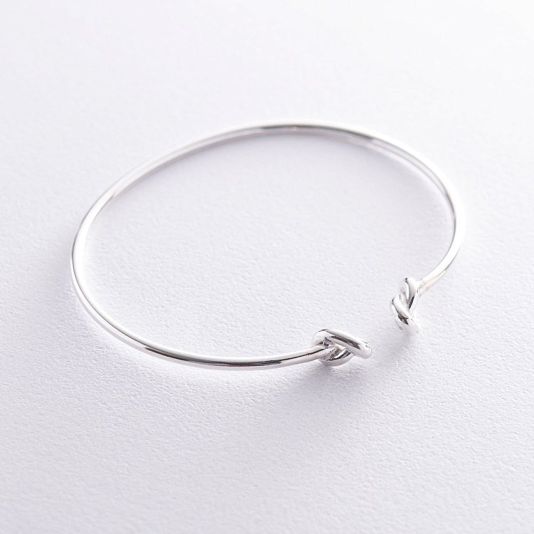 Жорсткий срібний браслет "Вузлики" 141475 від ювелірного магазину Онікс