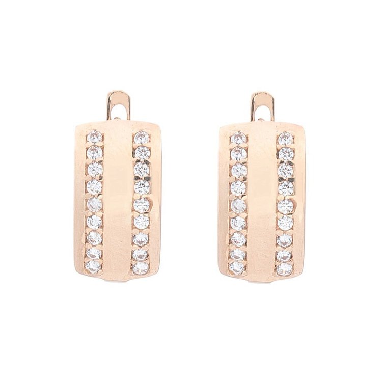 Золоті сережки (фіаніти) с05666 від ювелірного магазину Онікс - 1